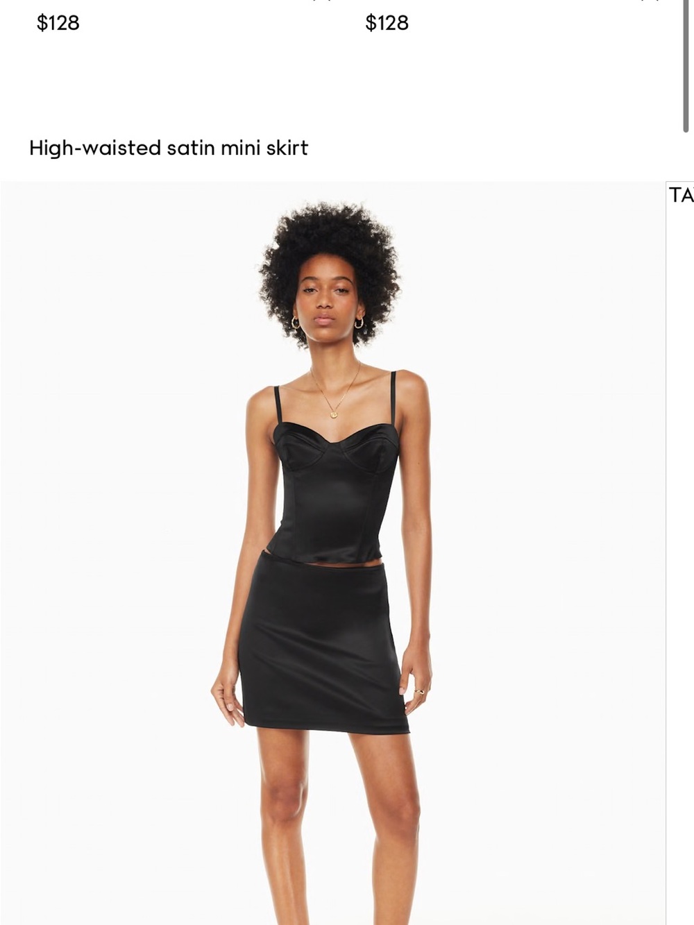 Wilfred Black Satin High-Waist Mini Skirt